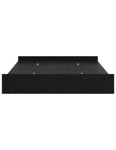 Struttura letto con contenitore Rovere nero 140 x 200 cm