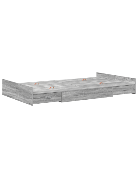 Struttura letto con contenitore Grigio sonoma 120 x 200 cm
