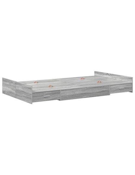 Struttura letto con contenitore Grigio sonoma 120 x 200 cm