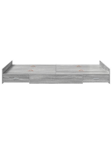 Struttura letto con contenitore Grigio sonoma 120 x 200 cm
