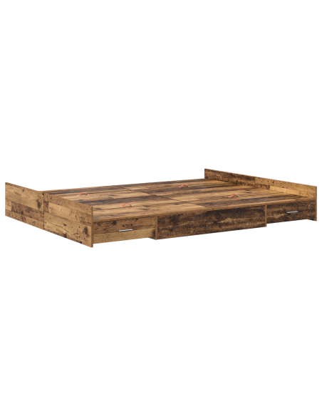 Struttura letto con contenitore Legno vecchio 140 x 190 cm