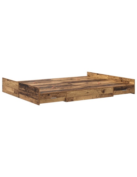 Struttura letto con contenitore Legno vecchio 140 x 190 cm