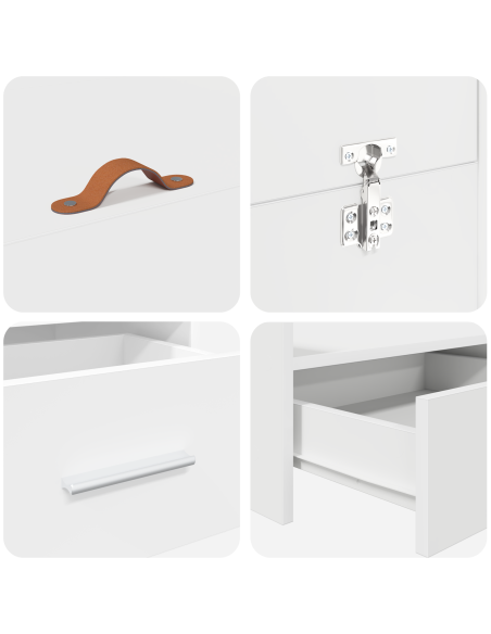 Struttura letto con contenitore Bianco 135 x 190 cm Truciolare