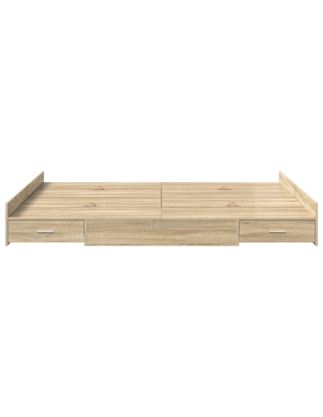 Struttura letto con contenitore rovere sonoma 135 x 190 cm