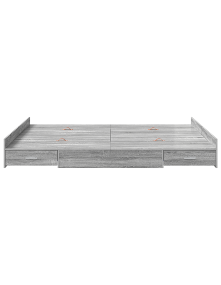 Struttura letto con contenitore Grigio sonoma 135 x 190 cm