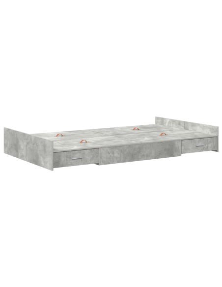 Struttura letto con contenitore Grigio cemento 120 x 190 cm MDF