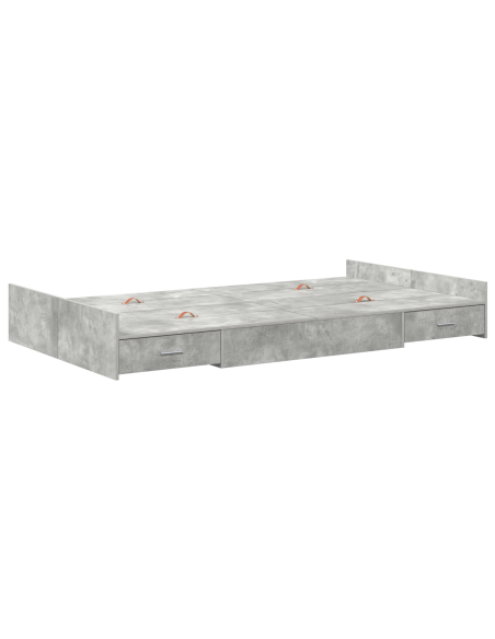 Struttura letto con contenitore Grigio cemento 120 x 190 cm MDF