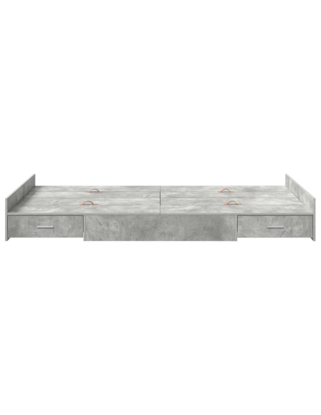 Struttura letto con contenitore Grigio cemento 120 x 190 cm MDF