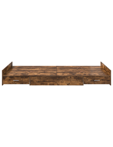 Struttura letto con contenitore Rovere fumo 120 x 190 cm Legno