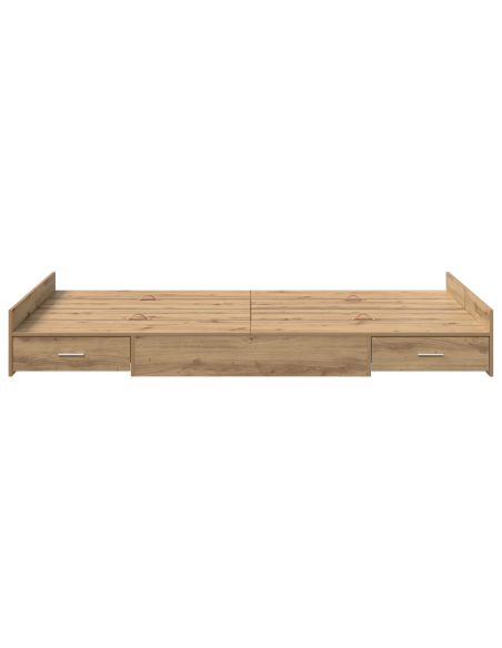 Struttura letto con contenitore rovere artigianale 120 x 190 cm
