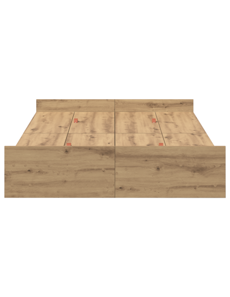 Struttura letto con contenitore rovere artigianale 120 x 190 cm