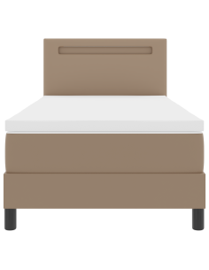 Letto a molle Cappuccino 90 x 200 cm Pelle sintetica