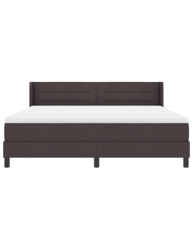 Letto a molle Marrone Scuro 200 x 180 cm Poliestere
