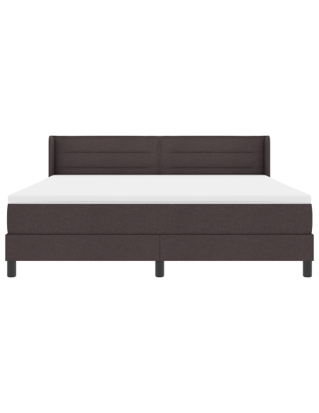 Letto a molle Marrone Scuro 200 x 180 cm Poliestere