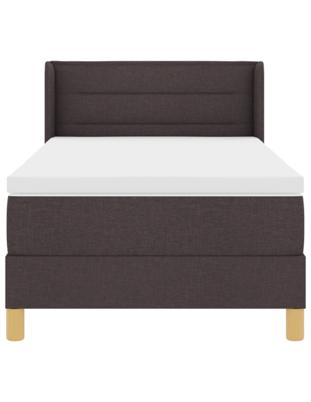 Letto a molle Marrone scuro e Bianco 100 x 200 cm Tessuto