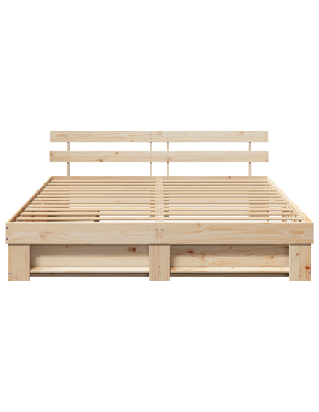 Struttura del letto Marrone 200 x 200 cm Pino massello