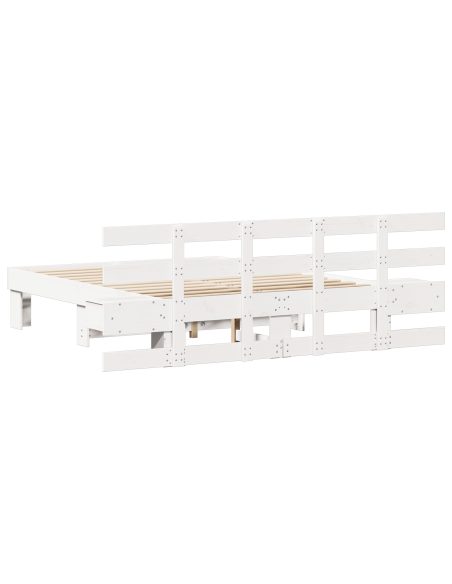 Struttura del letto Bianco 120 x 190 cm Pino massello