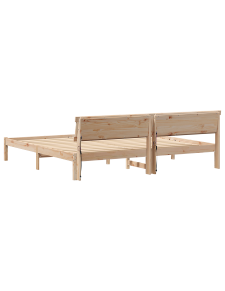 Struttura del letto Marrone 200 x 200 cm Legno di pino massello