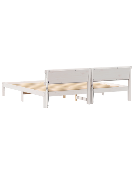 Struttura del letto Bianco 200 cm x 200 cm Metallo e Legno