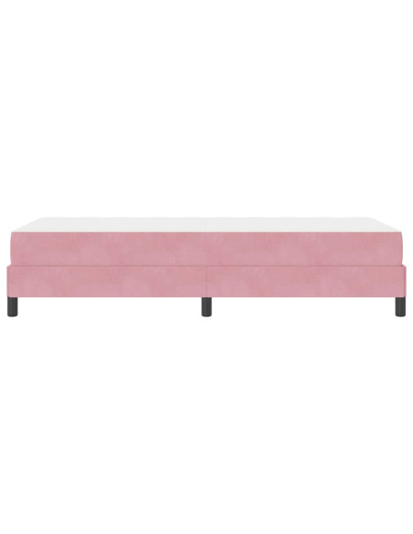 Letto box spring con materasso Rosa 100 x 200 cm Velluto