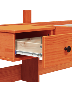 Struttura del letto Marrone 120 x 200 cm Pino massello 2