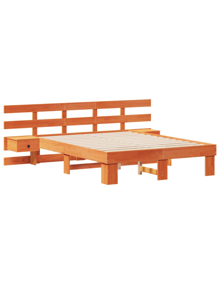 Struttura del letto Marrone 120 x 200 cm Pino massello