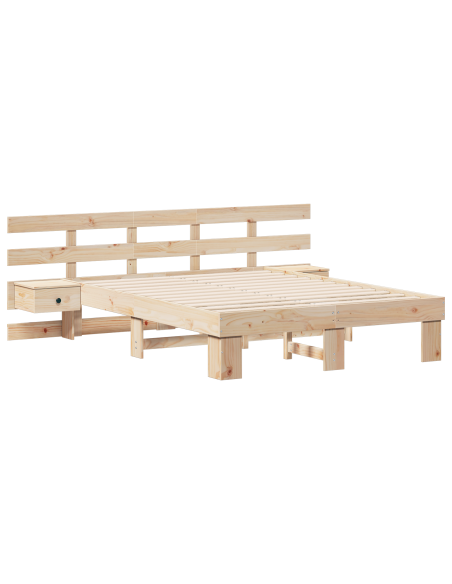 Struttura del letto Marrone 140 x 190 cm Pino massello
