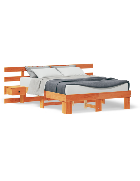 Struttura del letto Marrone 140 x 190 cm Pino massello