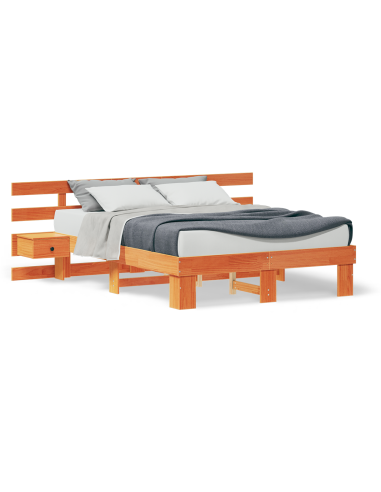 Struttura del letto Marrone 135 x 190 cm Pino massello