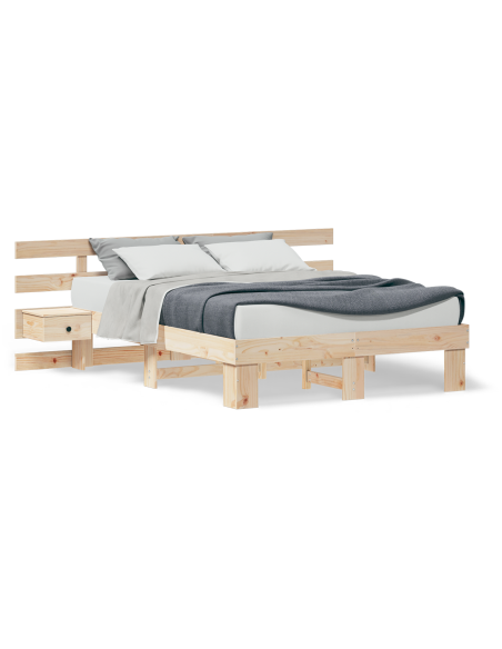Struttura del letto Marrone 120 x 190 cm Legno di pino massello