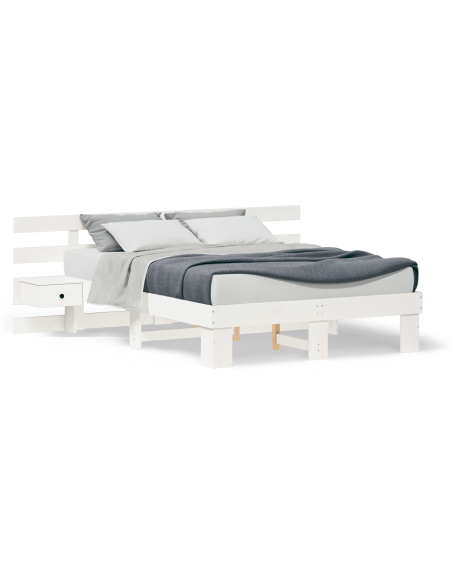 Struttura del letto Bianco 120 x 190 cm Pino massello