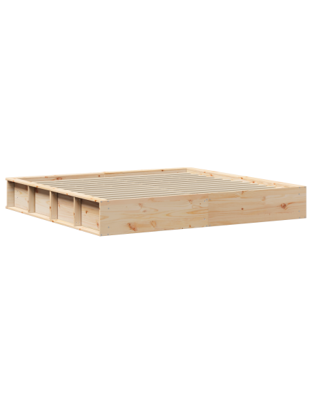 Struttura del letto Marrone 200 x 200 cm Legno di pino