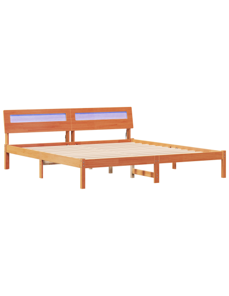 Struttura del letto Marrone 200 x 200 cm Legno massello