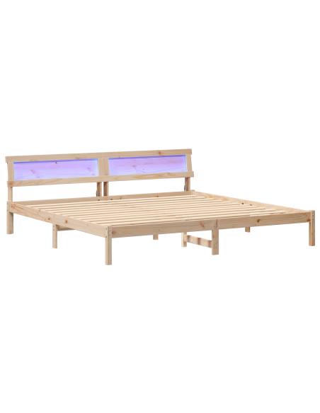 Struttura del letto Marrone 200 x 200 cm Legno di pino massello
