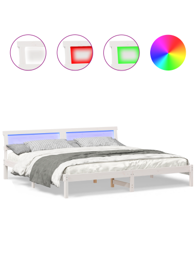 Struttura del letto Bianco 200 x 200 cm Pino massello