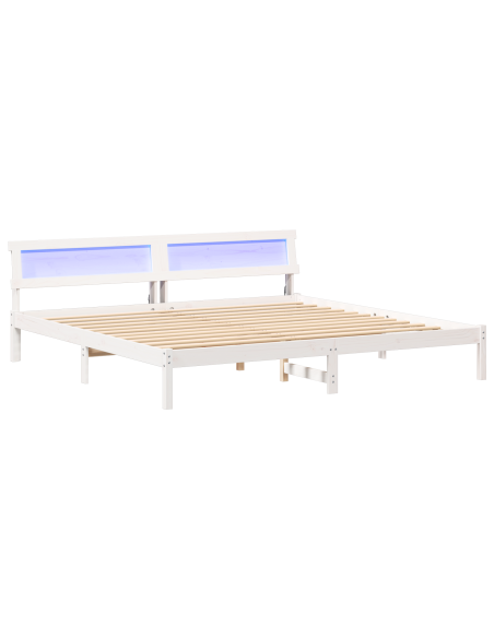 Struttura del letto Bianco 200 cm x 200 cm Metallo e Legno