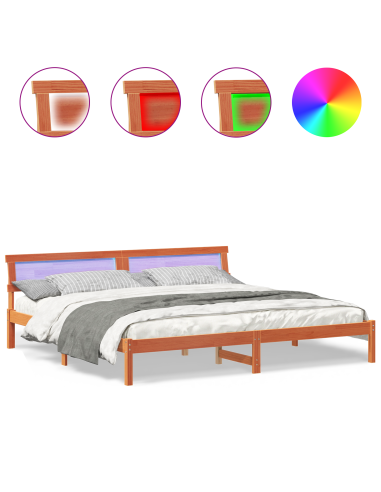 Struttura del letto Marrone cerato 200 x 200 cm Pino massello