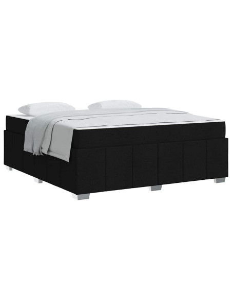 Struttura del letto con materasso Nero 180 x 200 cm Tessuto