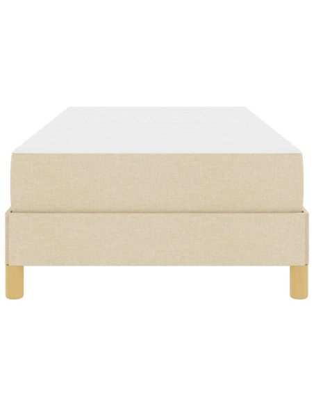 Letto a molle con materasso Crema 90 x 190 cm Tessuto