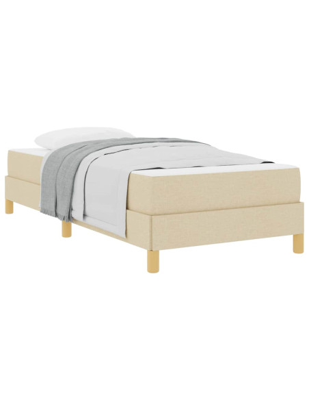 Letto a molle con materasso Crema 90 x 190 cm Tessuto