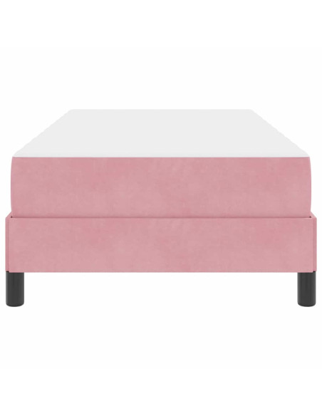 Letto box spring con materasso Rosa 100 x 200 cm Velluto
