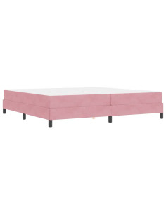 Letto a molle con materasso Rosa 200 x 200 cm Tessuto 2