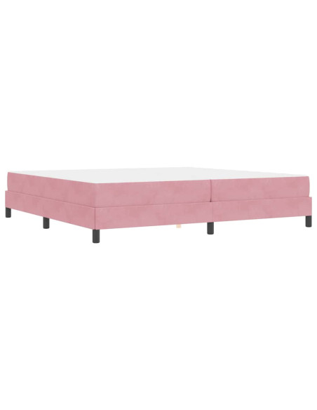 Letto box spring con materasso Rosa 200 x 200 cm Velluto
