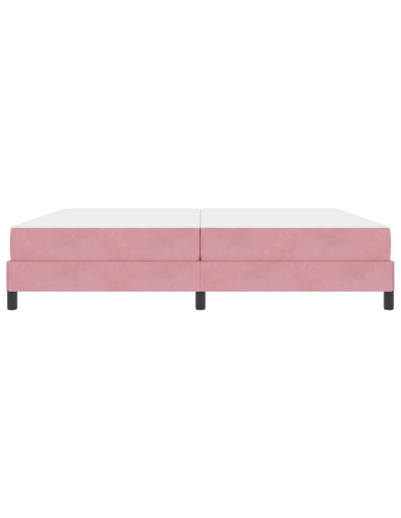 Letto a molle con materasso Rosa 200 x 200 cm Tessuto