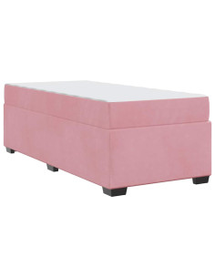 Struttura del letto con materasso Rosa 90 x 200 cm Tessuto