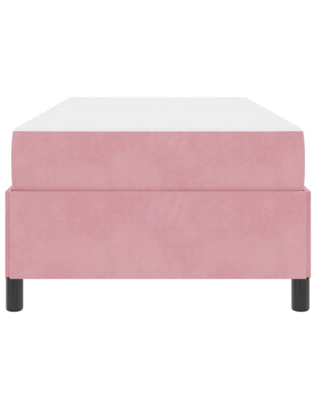 Struttura del letto con materasso Rosa 100 x 200 cm Tessuto