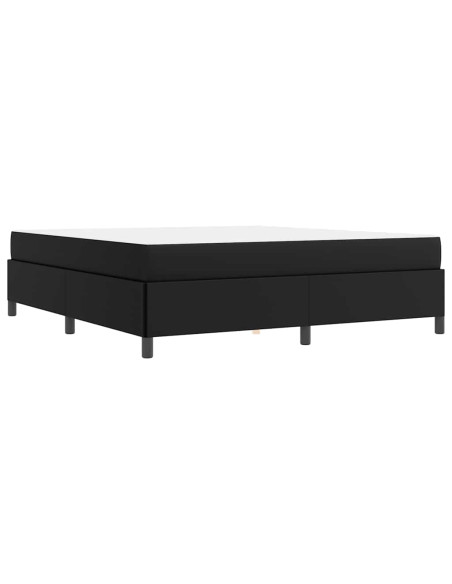 Struttura letto con materasso Nero 180 x 200 cm Pelle sintetica