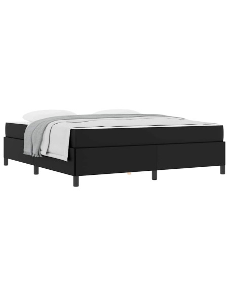 Struttura letto con materasso Nero 180 x 200 cm Pelle sintetica