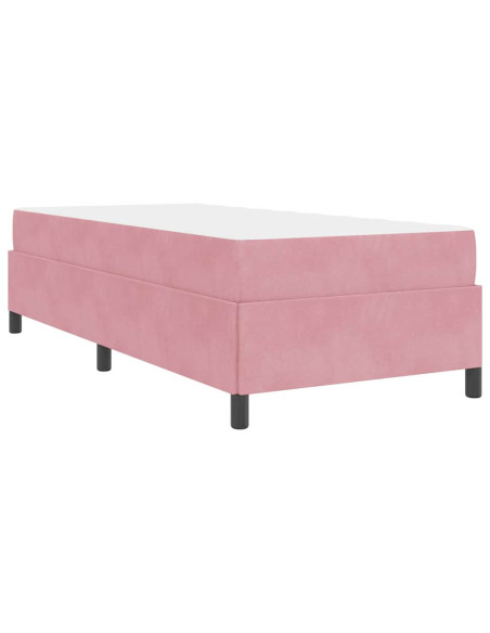 Struttura del letto Altro Rosa e bianco 80 x 200 cm Velluto