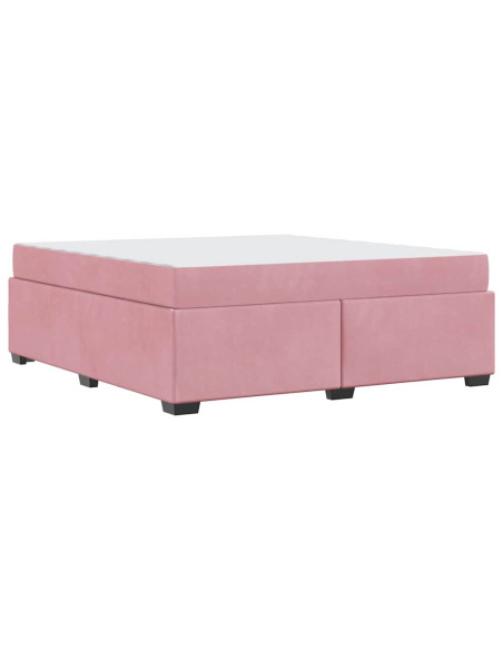Struttura del letto con materasso Rosa 180 x 200 cm Tessuto